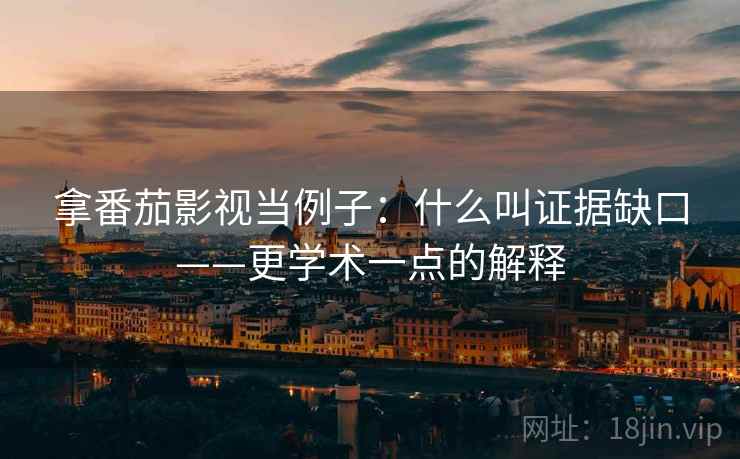 拿番茄影视当例子:什么叫证据缺口——更学术一点的解释 拿番茄影视当例子:什么叫证据缺口——更学术一点的解释